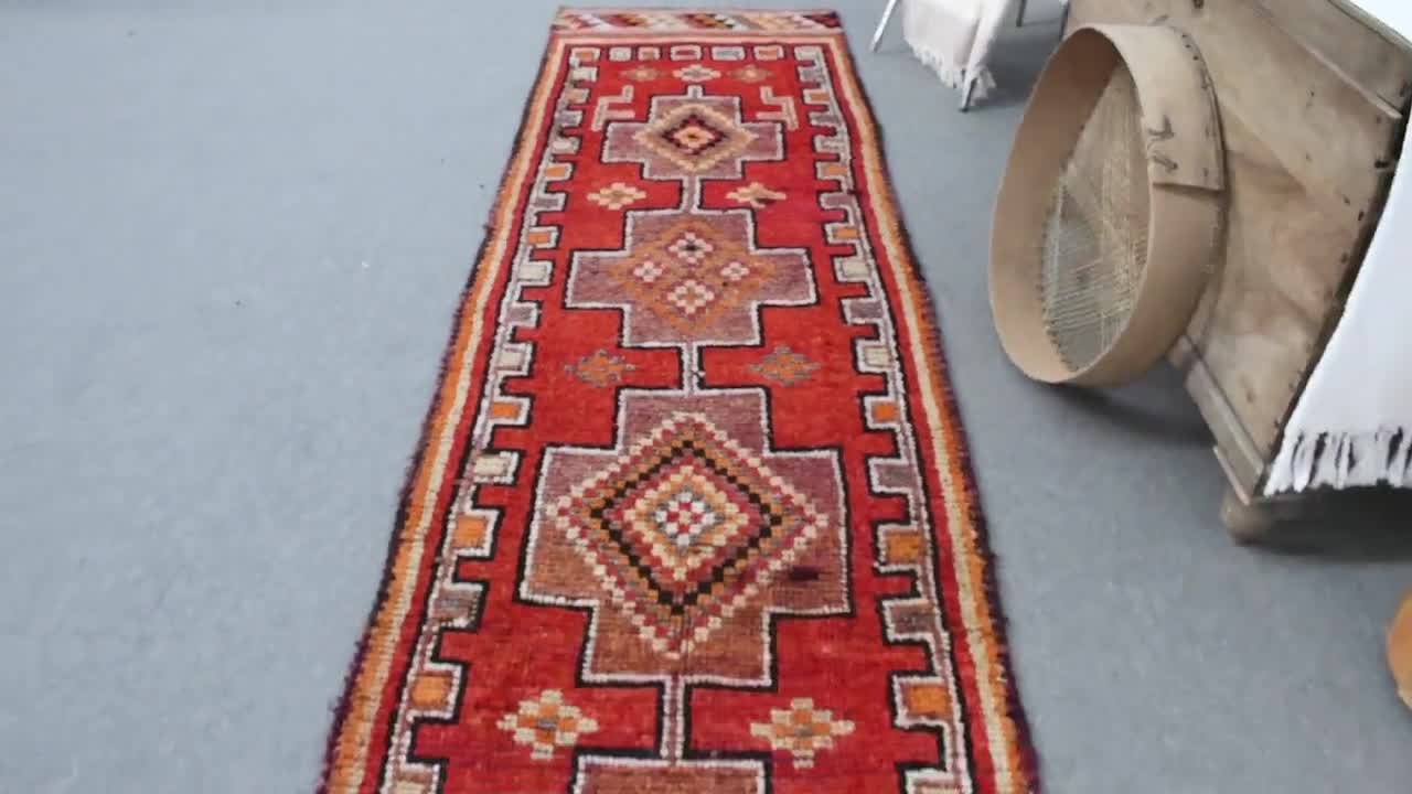 トルコ製ヴィンテージラグ 3 x 10 フィート - Etsy 日本